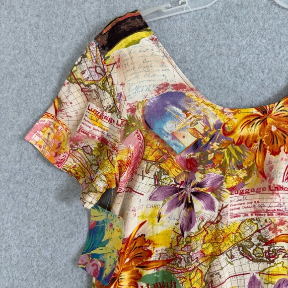 Jams World Dress Womens XL Mini Tiered Island Hop W329 Outlook Hawaii Floral USA - Picture 8 of 15